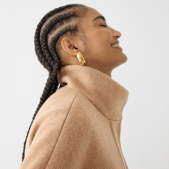 💕J. CREW💕 Cocoon Coat in Italian Stadium-Cloth Wool Blend ~ Heather Acorn 10 - Picture 4 of 16